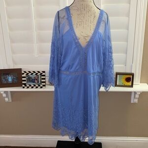 Boohoo embroidered floral mesh dress